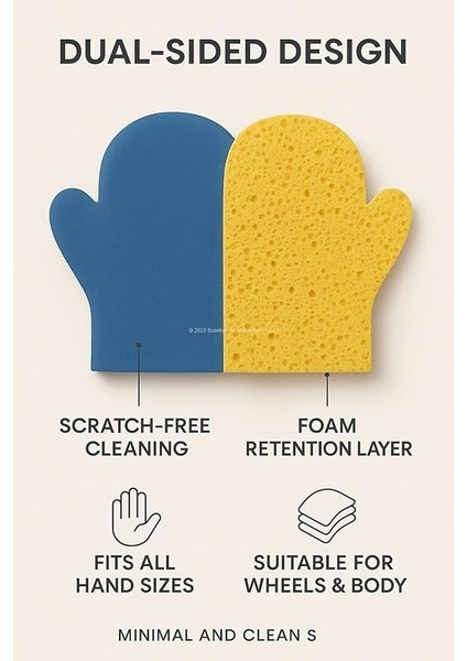 Eldiven Biçimli Araba Yıkama Süngeri, Çift Taraflı Temizlik Süngeri, Ergonomik Eldiven Tasarımı, Araç Dış Yüzey ve Jant Temizliği Için Uygun, Su ve Köpük Tutucu, Çizik Bırakmaz modelleri