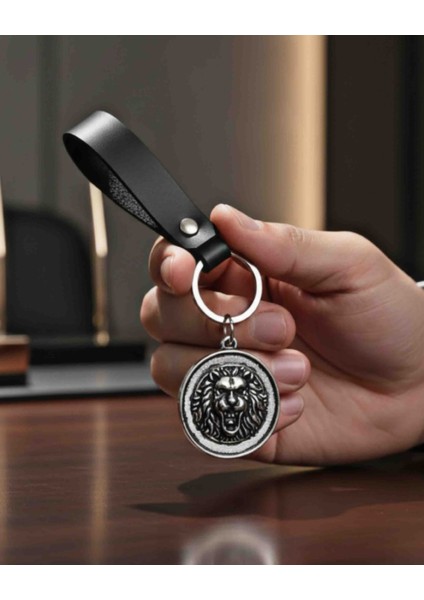 Deri Anahtarlık Aslan Tasarım Hakiki Deri Anahtarlık Hediye Anahtarlık