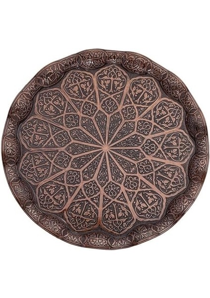 Dalgalı Büyük Tepsi Antik Bakır Rengi fiyatları