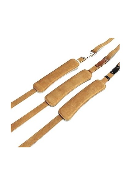 Deri ve Metal Toka Gitar Kayışı Ayarlanabilir Omuz Kemeri Vintage Gitar Askıları-Kahverengi modelleri