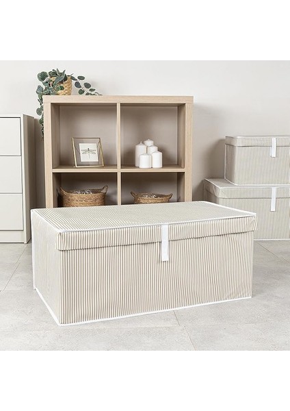 Kapısı Çok Amaçlı Düzenleyici Kapaklı Sandık Tipi Kutu Hurç Organizer (70 x 40 x 30, Kahverengi)