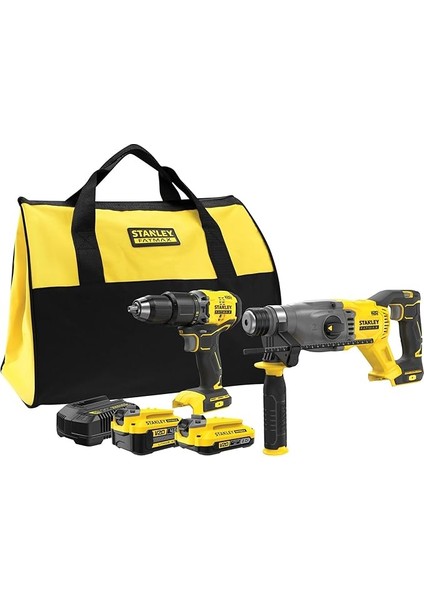 Fatmax SFMCK216MDS-QW Set Softbag, SFMCD715 Kömürsüz Darbeli Matkap, SFMCH900 Sds+ Kırıcı, 1x 4AH, 1x 2AH Batarya, 2A Şarj Cihazı