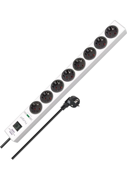 . Priz 8 Kat Yüksek Gerilim Önleyici (2 M Kablo ve Şalter, Gövde Kırılmaya Dayanıklı Polikarbonat) Beyaz 1150610328