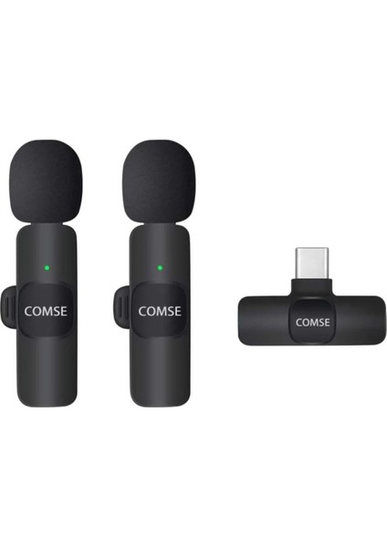 Kablosuz Ikili Yaka Mikrofonu Type C 2 Li Mikrofon Youtube Tik Tok Vlog
