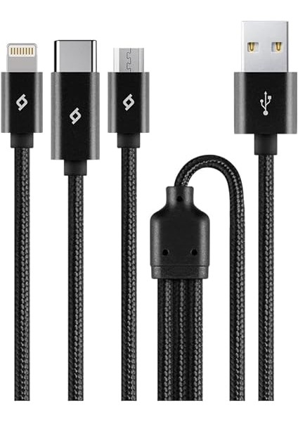Alumicable Trio Şarj Kablosu 1mt. Type-C, Lightning, Micro USB fırsatları