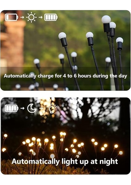 Ateşböceği Işıkları Güneş Enerjili Dış Mekan, Güneş Enerjili Ateşböceği Işıkları, 2pack Ateş Sineği Solar Bahçe Işıkları, Su Geçirmez Sallanan LED Güneş Dekoratif Işıklar Bahçe Çim Için Çubuk modelleri
