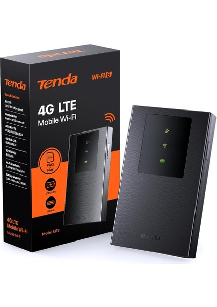 Mf3 Wifi Sabun, Sım 4g Lte Cat4, Kablosuz Wifi 6 AX300 Taşınabilir, Şarj Edilebilir Pil, Usb-C Bağlantı Noktası, Wpa3, Sım'li Wifi Hotspot, Yapılandırmasız, Tak ve Çalıştır