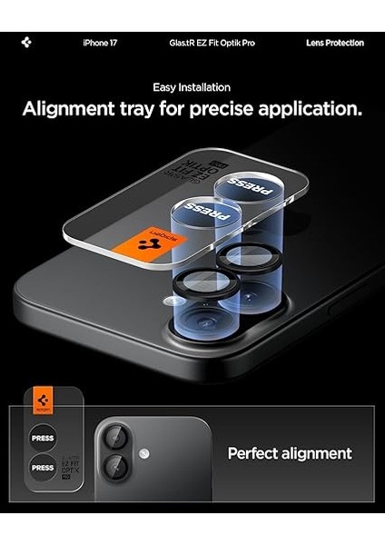 iPhone 17/16 Plus / 16 Kamera Lens Camı Koruyucu Kolay Kurulum Glas.tr Ez Fit Optik Pro (2 Adet) Black - AGL07921 fırsatları