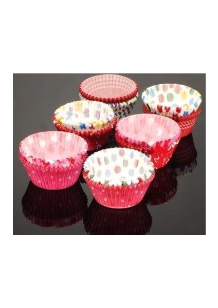 Home 100 Adet Desenli Cupcake Kalıbı,renkli Browni ve Muffin Kabı,kağıdı