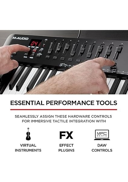 Oxygen 49 (Mkv) – 49 Tuşlu, Beat Pad, Aklıllı Akor, Akıllı Scale ve Arperggiator Özellikli Zengin Yazılım Paketli ile Gelen Mıdı Kontrolcü modelleri