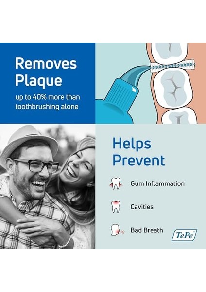 Tepe Interdental Fırça Orijinal, Diş Temizliği Için Yumuşak Diş Fırçası, 6&apos;lı Paket, 0,5 Mm, Ekstra Küçük/küçük Boşluklar, Kırmızı, Boyut 2