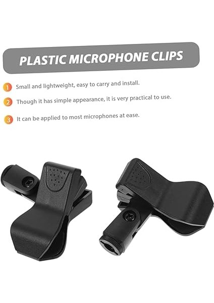 2 Takım Mikrofon Klipsi Mikrofon Tutucu Plastik Mikrofon Klipsi Evrensel Mikrofon Standı Klipsi Ayarlanabilir 3 Adet * 2 modelleri
