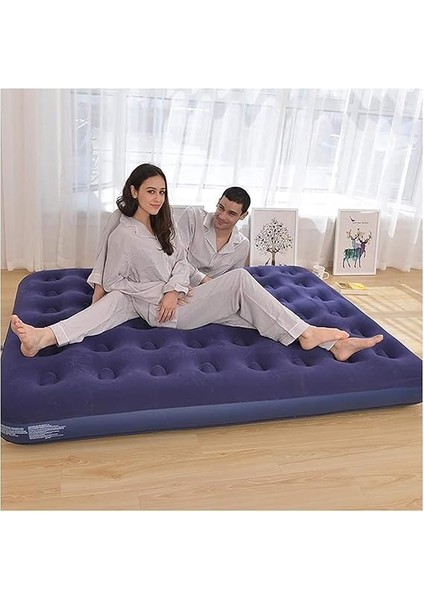 Şişme Yatak - Çift Kişilik Tasarım, Şişirme Pompası Hediyeli, Ortopedik Yastıklı, Kolay Kurulum, Hafif ve Taşıması Kolay, Dayanıklı Kamp Ev Ofis Için Çift Kişilik Şişme Yatak Uyku Matı fiyatları