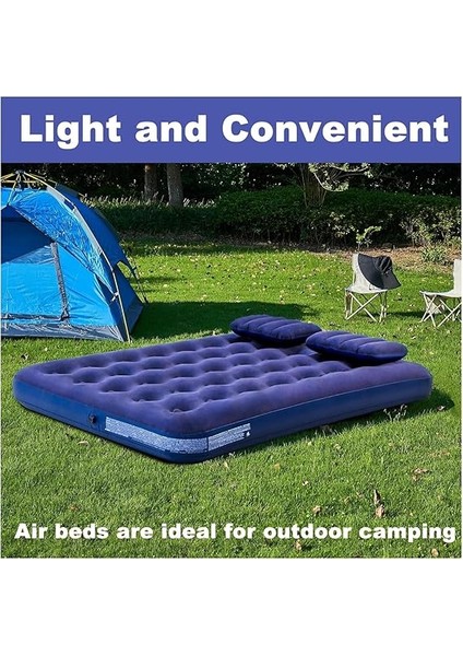 Şişme Yatak - Çift Kişilik Tasarım, Şişirme Pompası Hediyeli, Ortopedik Yastıklı, Kolay Kurulum, Hafif ve Taşıması Kolay, Dayanıklı Kamp Ev Ofis Için Çift Kişilik Şişme Yatak Uyku Matı modelleri