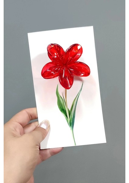 Kırmızı Lotus Toka 6 cm (Kartsız)