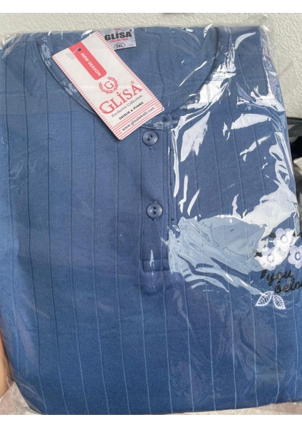 Fitilli Viskon Kışlık Kalın Battal/büyük Beden Pijama Takımı