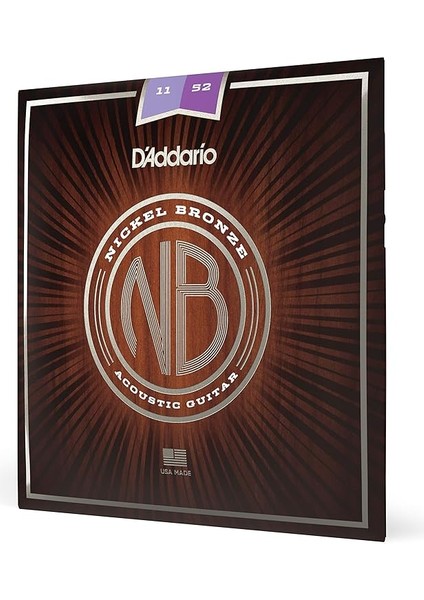 NB1152 Akustik Gitar Tel Seti, Nickel Bronze, Custom-Lite