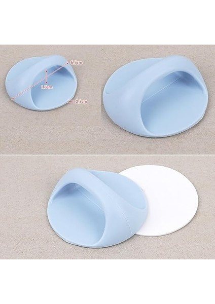 6 Adet Çok Amaçlı Kendinden Yapışkanlı Sürgülü Kapı Açma Kolları Dolap Çekmece Gardırop Kabin Plastik Kulp, Tuvalet Kapağı Açma Kolu, Mavi fiyatları