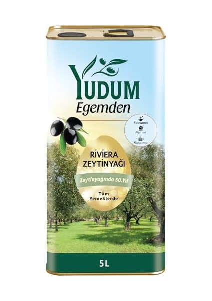 Yudum Egemden Riviera Zeytinyağı 5 Lt Teneke