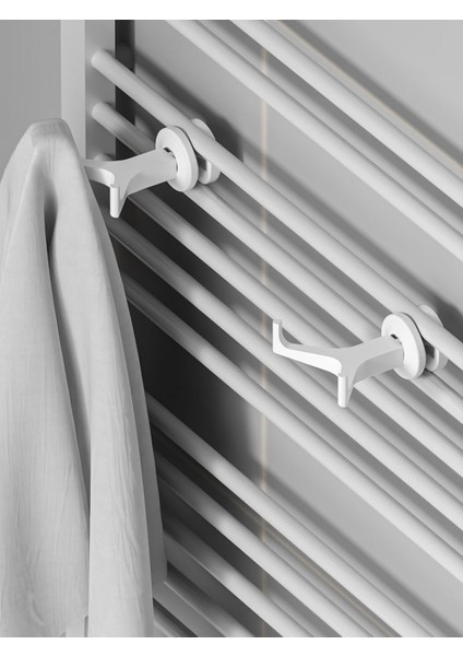 Nesil, Askısı, Bornoz Askısı, Kurulum, Havlu Kıyafet Askıs, V Şeklinde(2 Adet) (Beyaz)