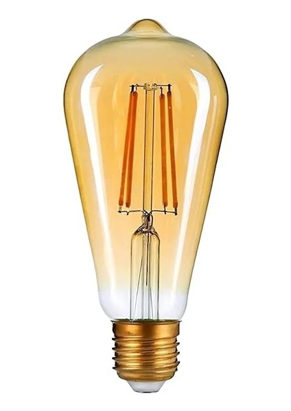 Tipi Edison Model Filament Tasarruflu ST64 LED Rustik Dekoratif Ampul Vintage Aydınlatma (1, 6 Watt ST64)