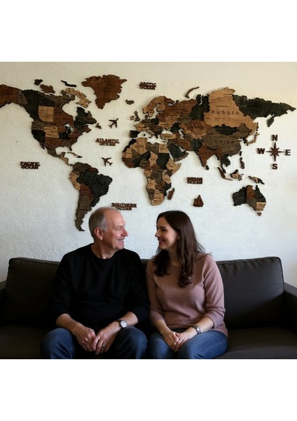 Oasis Ahşap Dünya Haritası