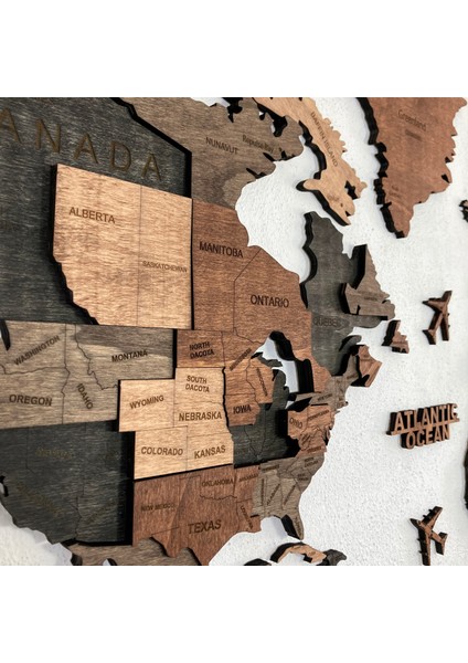 Oasis Ahşap Dünya Haritası