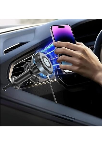 CXP-034 Magsafe ile Uyumlu Kablosuz Şarj Özellikli Peteğe Takılıp Kilitlenebilen 15W Hızında Hızlı Mıknatıslı Premium Kalite Ce Rohs Onaylı 3A Şarj Araç Tutucu Araç Içi Telefon Tutucu fiyatları