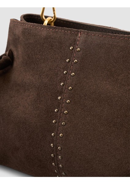 Metal Sap Detaylı Kahverengi Süet Kadın Çantası fırsatları