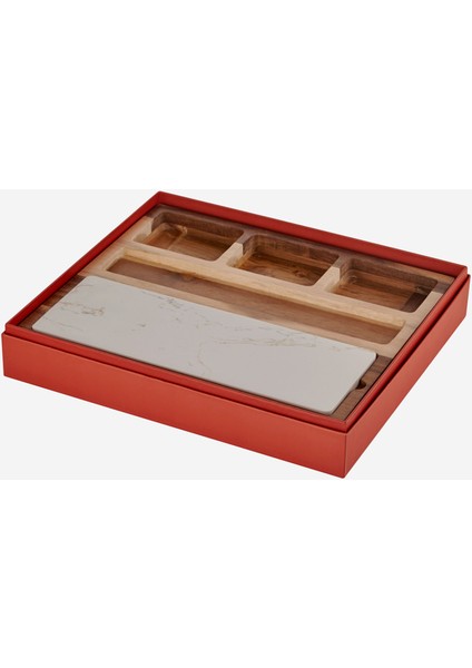 Acacia Elegance Kahverengi Ahşap Peynir Sunum Tabağı