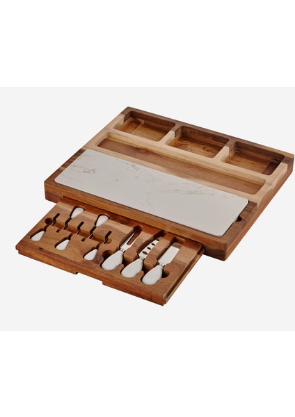 Acacia Elegance Kahverengi Ahşap Peynir Sunum Tabağı fiyatları