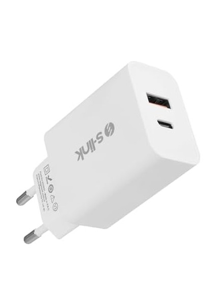 SL-EC60 20W Pd3.0/ Charge Qc3.0 Type Usb-C +Usb A Hızlı Beyaz Ev Şarj modelleri
