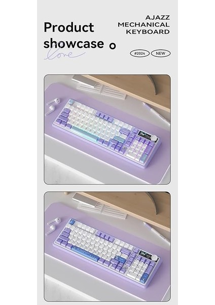 AK980 Kablosuz Hot-Swap Tft Ekranlı Mekanik Oyun Klavyesi 8.000 Mah Batarya Siyah - Maillard Switch modelleri