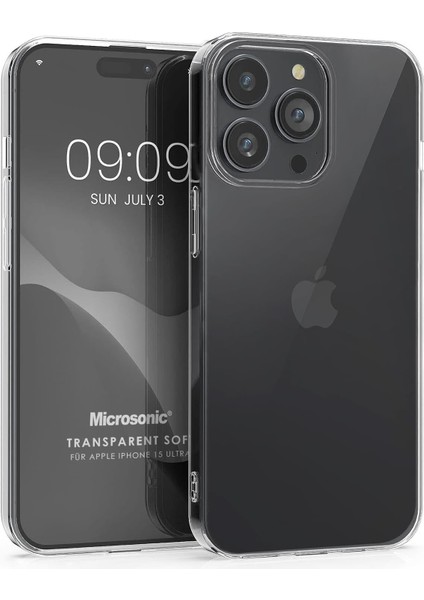 Kılıf 15 Pro Max Için Transparent Soft Şeffaf [ 15 Pro Max ile Uyumlu Kılıf - Şeffaf]