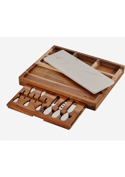 Acacia Elegance Kahverengi Ahşap Peynir Sunum Tabağı fırsatları