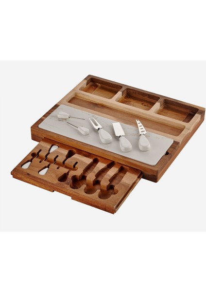 Acacia Elegance Kahverengi Ahşap Peynir Sunum Tabağı indirimleri