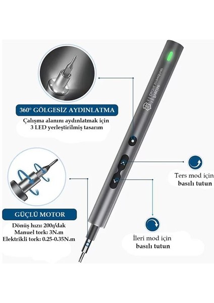 NO-882037 28IN1 Mini Şarjlı Tornavida Seti Yüksek Torklu 24 Uçlu Başlıklı fiyatları