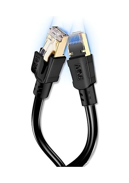 M110XF Cat8 Kablo/10 METRE/40GBPS-2000MHZ-26 Awg-S/ftp-Cat8 Ethernet Kablosu (M110XF Cat8, Sıyah, 10 Metre)