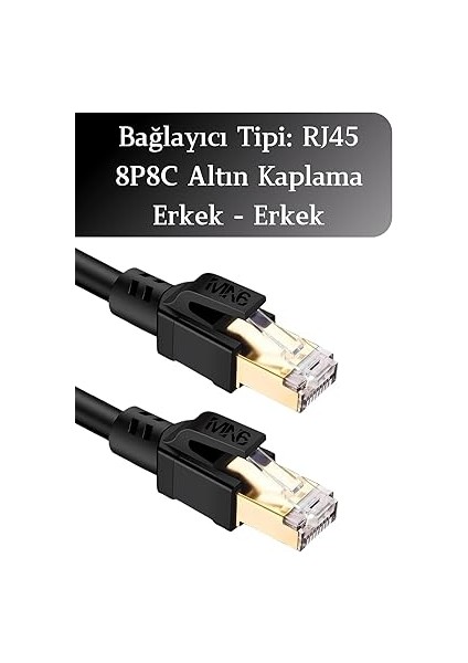 M110XF Cat8 Kablo/10 METRE/40GBPS-2000MHZ-26 Awg-S/ftp-Cat8 Ethernet Kablosu (M110XF Cat8, Sıyah, 10 Metre) fırsatları