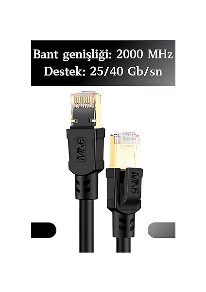 M110XF Cat8 Kablo/10 METRE/40GBPS-2000MHZ-26 Awg-S/ftp-Cat8 Ethernet Kablosu (M110XF Cat8, Sıyah, 10 Metre) indirimleri
