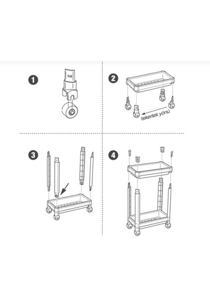Maja 2 Adet Tekerlekli 2 Katlı Düzenleyici Raf – Mutfak ve Banyo Düzenleyici,evye Altı Deterjanlık modelleri