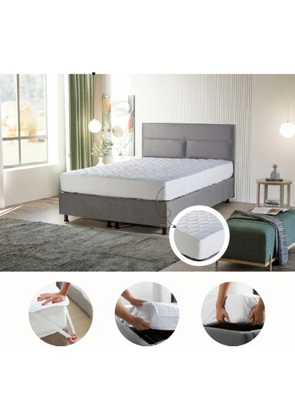 Beyaz Kapitoneli Fıtted Alez 100X200 cm