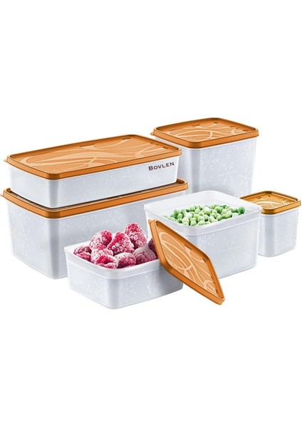 Life Derin Dondurucu Saklama Kabı 6&apos;lı Set 9.5 Litre - Bpa (Turuncu)