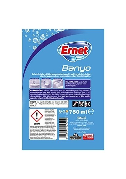 Ernet Süper Likit Promosyon Mutfak + Banyo Temizliği (1+1) 750 ml Sprey'li modelleri