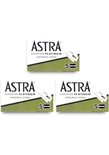 Susicit Astra Superior Premium Platinum Çift Kenarlı Güvenlik Tıraş Bıçağı, 5 Adet (3'lü Paket)