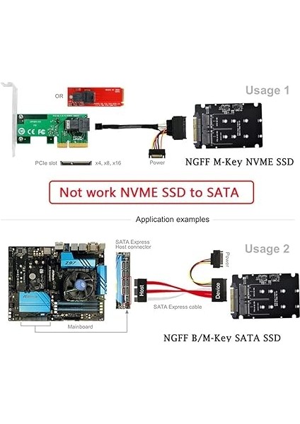 SFF-8639 Nvme U.2 Kombo Ngff M.2 M-Key Sata Pcıe SSD Adaptörü Anakart Için Değiştirme SSD 750 P3600 P3700 fiyatları
