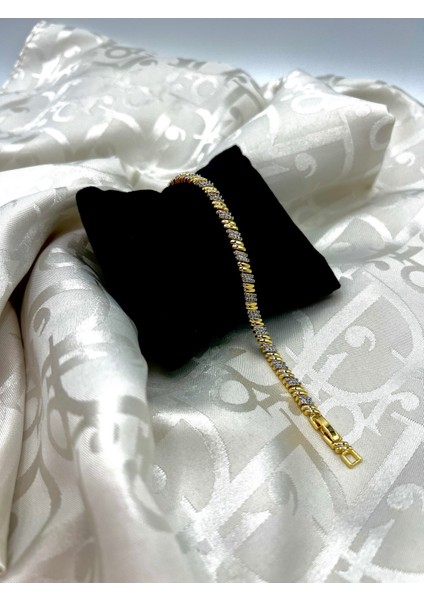 Gümüş Gold Karışık Kaplama Bileklik