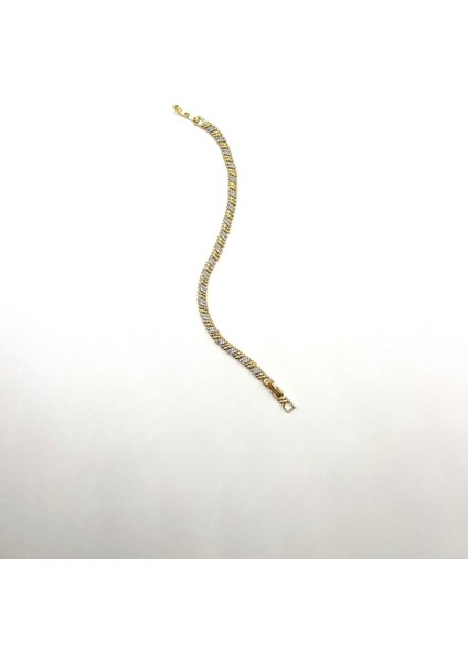 Gümüş Gold Karışık Kaplama Bileklik modelleri