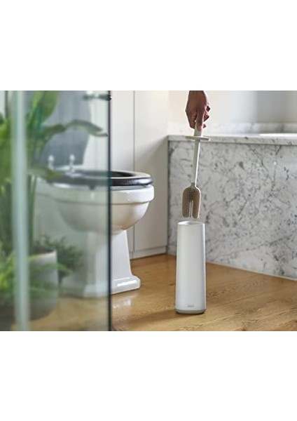 360- Gelişmiş Tuvalet Fırçası ve Saklama Tutucu Seti, Damlatmaz, Tıkanmaz, Üç Kat, Değiştirilebilir Fırça Başlığı, Mat Yüzey, Bej fiyatları
