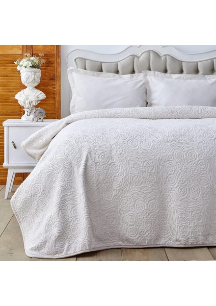 Scala Gri Çift Kişilik Embosy Battaniye